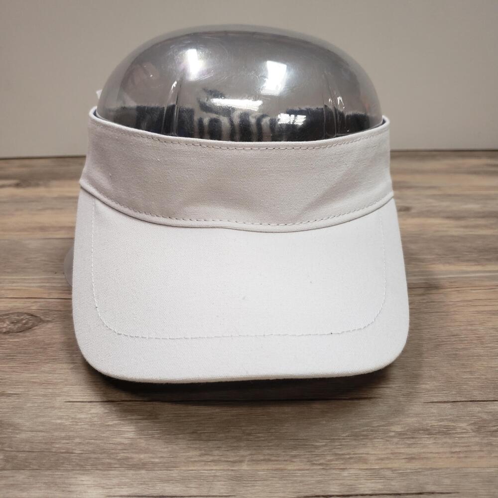 J.Crew Hat Visor Strap Back One Size Blue White Striped Bow Nautical Womens